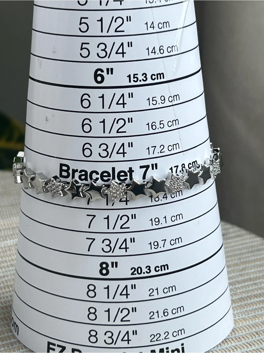 Alternating plain Silver Star and pavé Link Bracelet